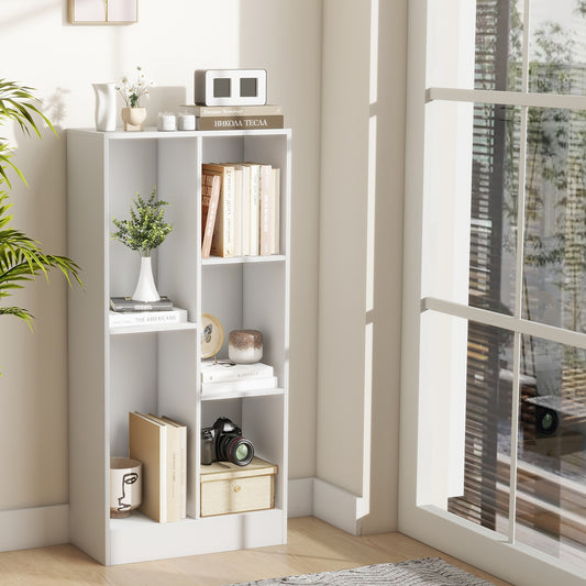41 Inches 5-Cube Floor Bookcase, With Anti-Tipping Kits, White Bookcases White at Gallery Canada