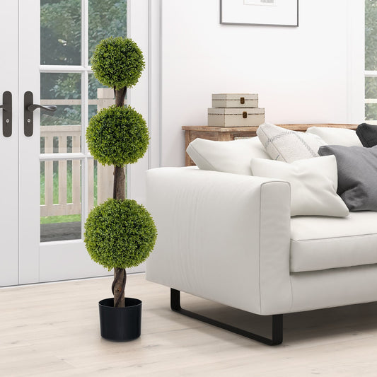 4 FT Artificial Ball Shape Bush Tree, Green Faux Plants Green at Gallery Canada