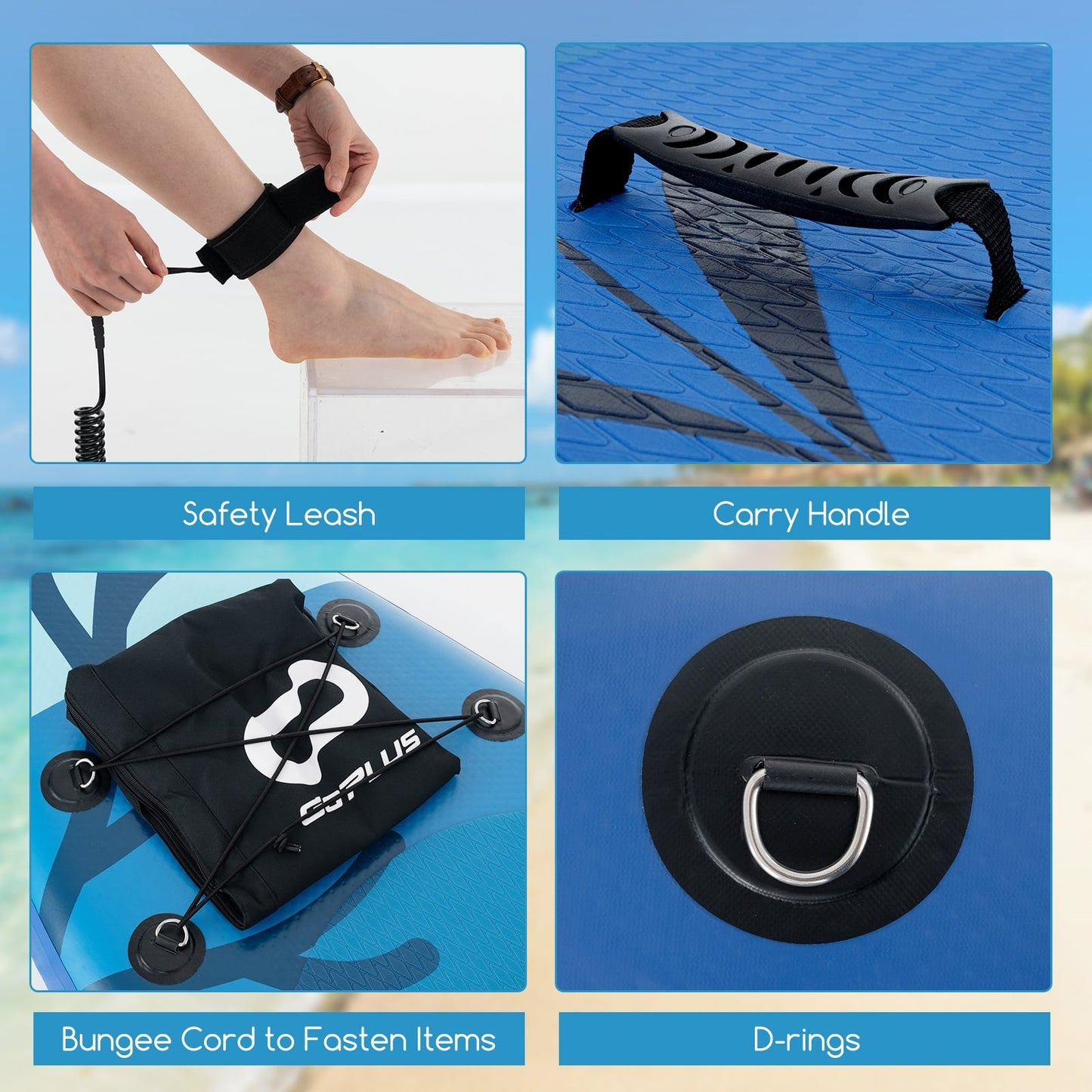 Planche à Paddle Gonflable Debout, S, Avec Accessoires Premium, Bleu