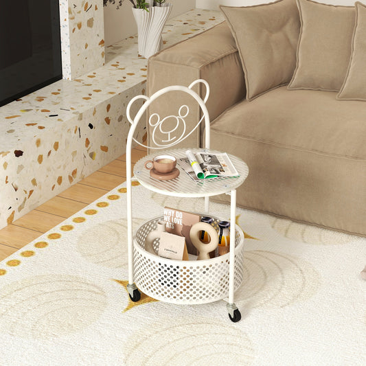 Modern Sofa Side Table On Lockable Wheels, White End & Side Tables White at Gallery Canada