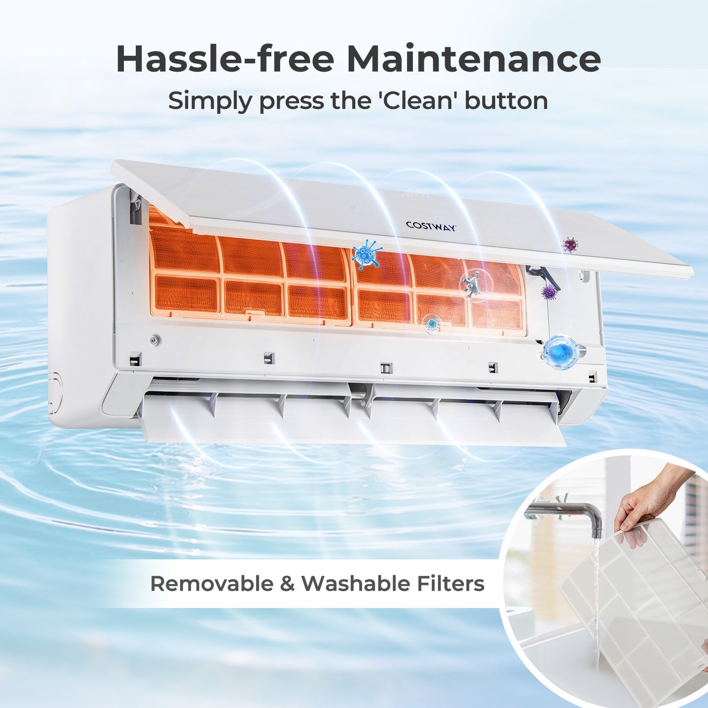 36000 BTU 4 Zone 23 SEER2 Mini Split Air Conditioner Wifi Enabled with Heat Pump-9K + 12K + 12K + 12K, White Mini Split Air Conditioners at Gallery Canada