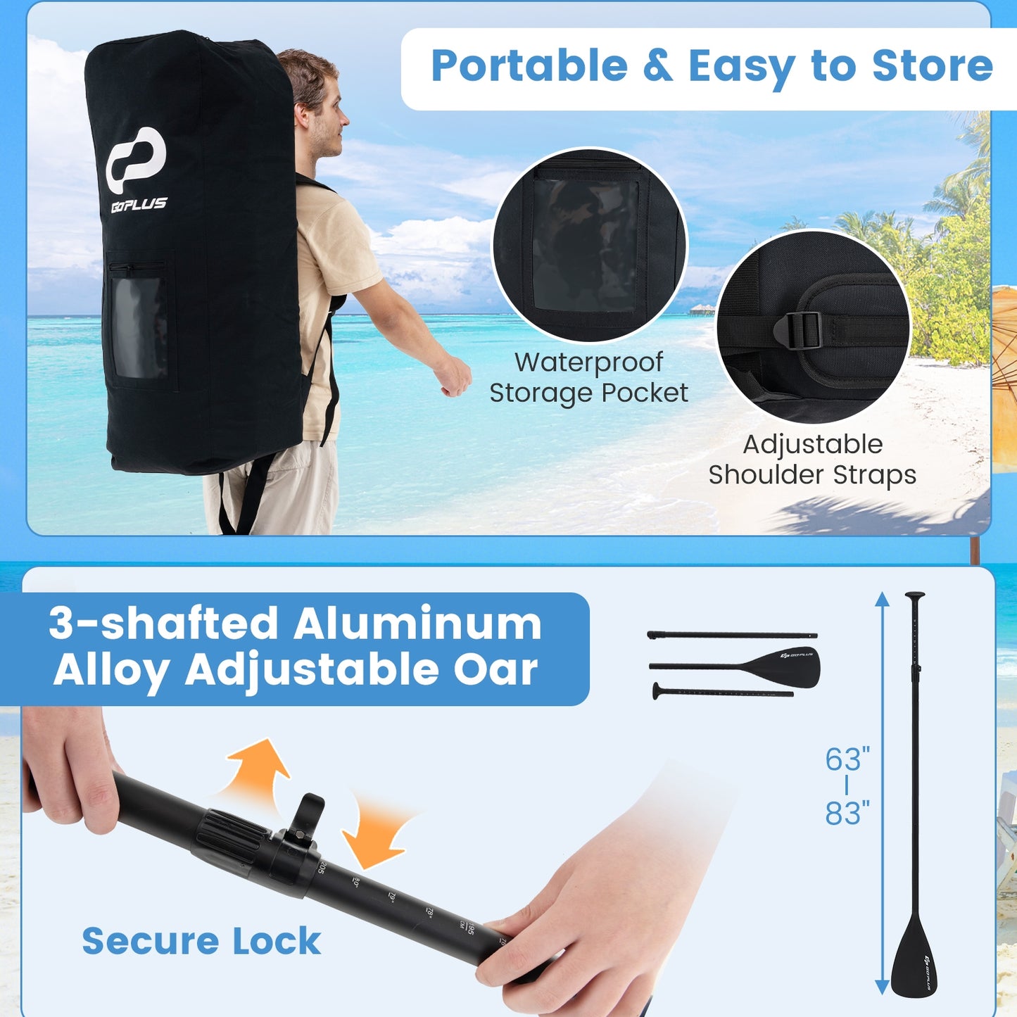 Inflatable Stand Up Paddle Board, S, Premium SUP Accessories, Blue Surfing at Gallery Canada
