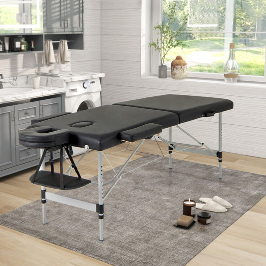 84 Inches Professional Massage Lash Bed with Carrying Bag, Black Spa & Salon Black at Gallery Canada