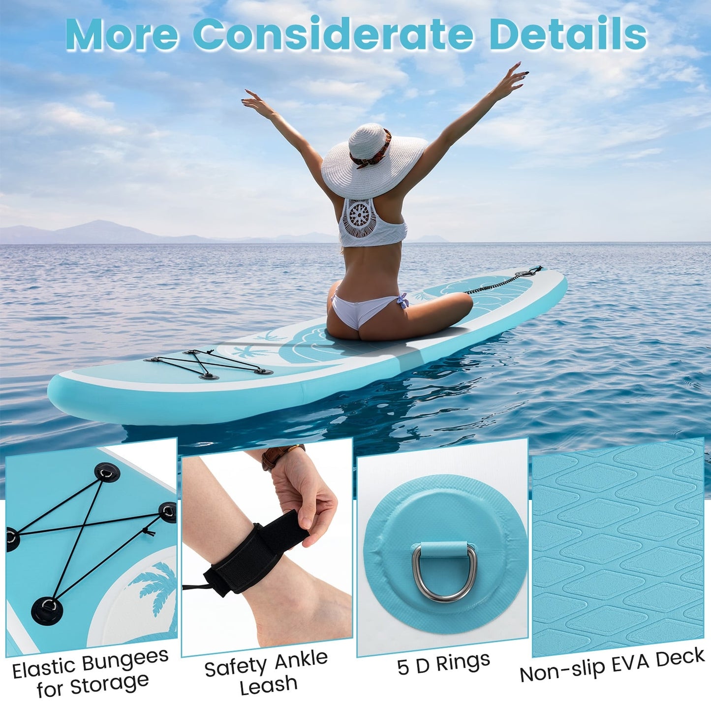 Planche à Paddle Gonflable 10/11 Pieds, Accessoires SUP Premium, S