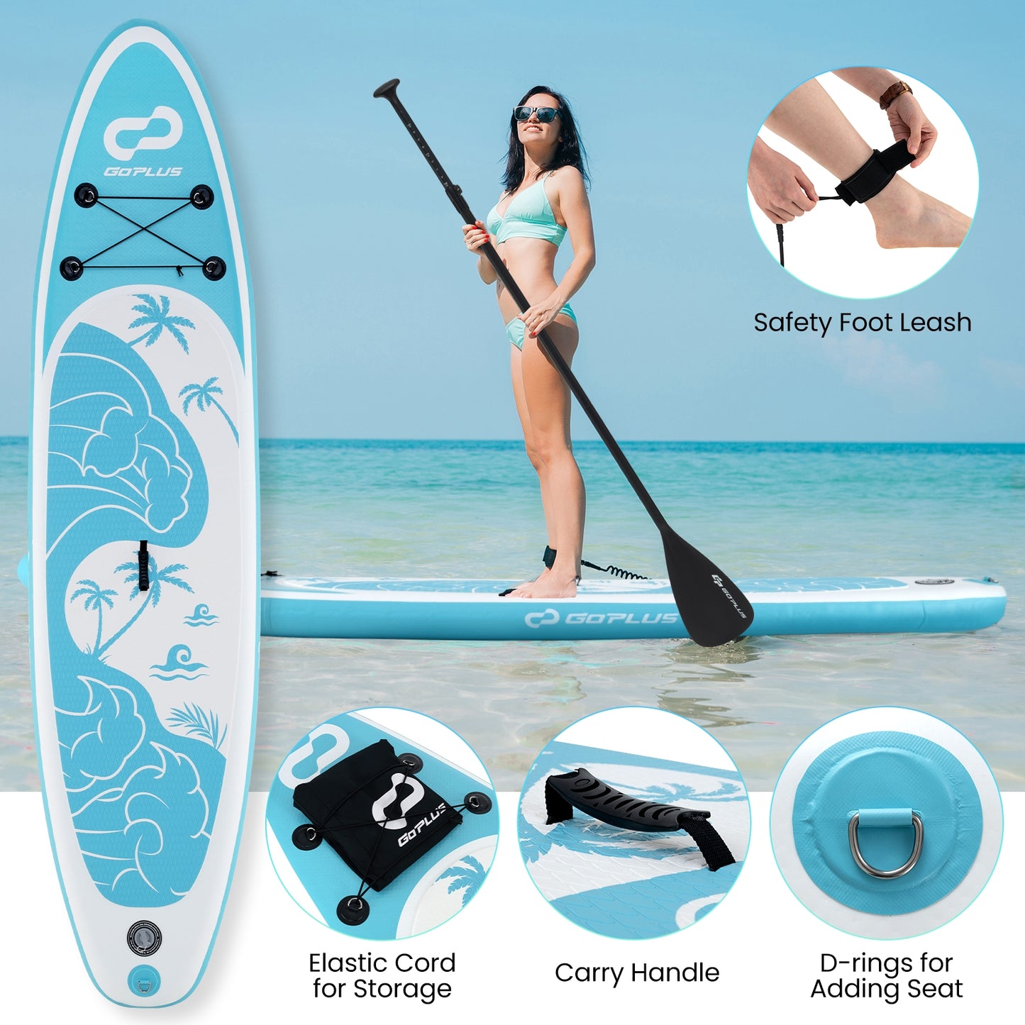 10/11 Feet Inflatable Stand Up Paddle Board with Premium SUP Accessories-L Water Sports at Gallery Canada