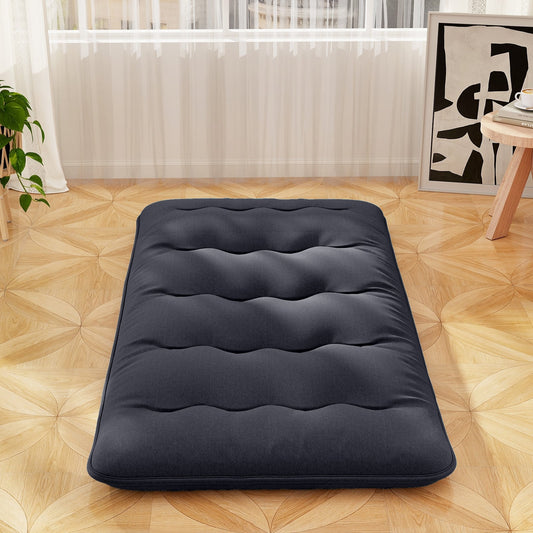 Foldable Futon Mattress, Twin Size, Washable Cover, Black Mattresses Black at Gallery Canada