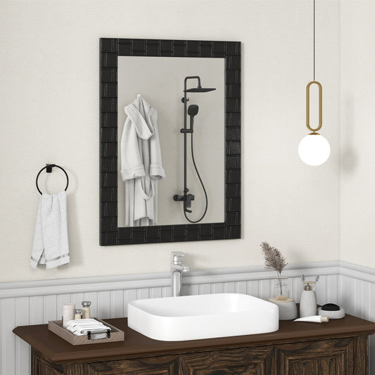 Wood Framed Wall Mirror Rectangle Vanity Mirror for Living Room Entryway, Black Wall Mirrors Black at Gallery Canada
