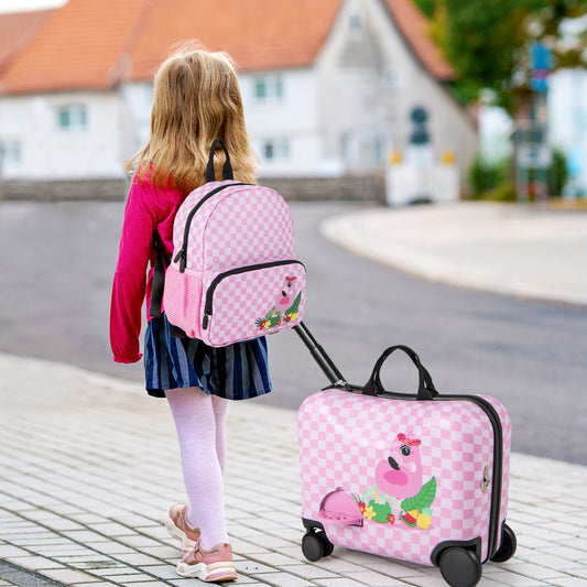 2-Piece Kids Luggage Set, Spinner Wheels, Aluminum Handle, Pink, White Kids Luggage White & Pink at Gallery Canada