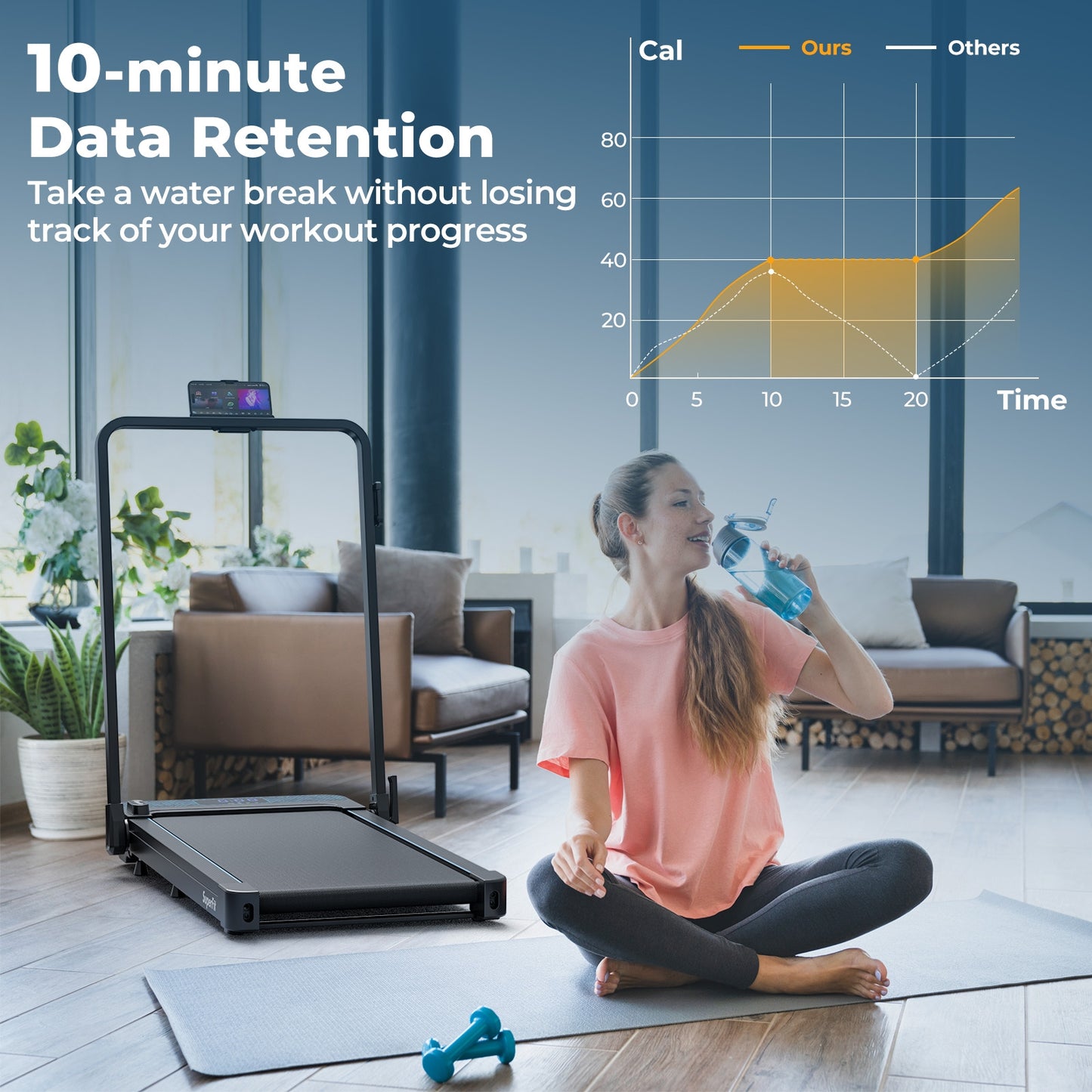 2 in 1 Folding Treadmill with 300 LBS Capacity and Remote Control for Home, Black Treadmills at Gallery Canada