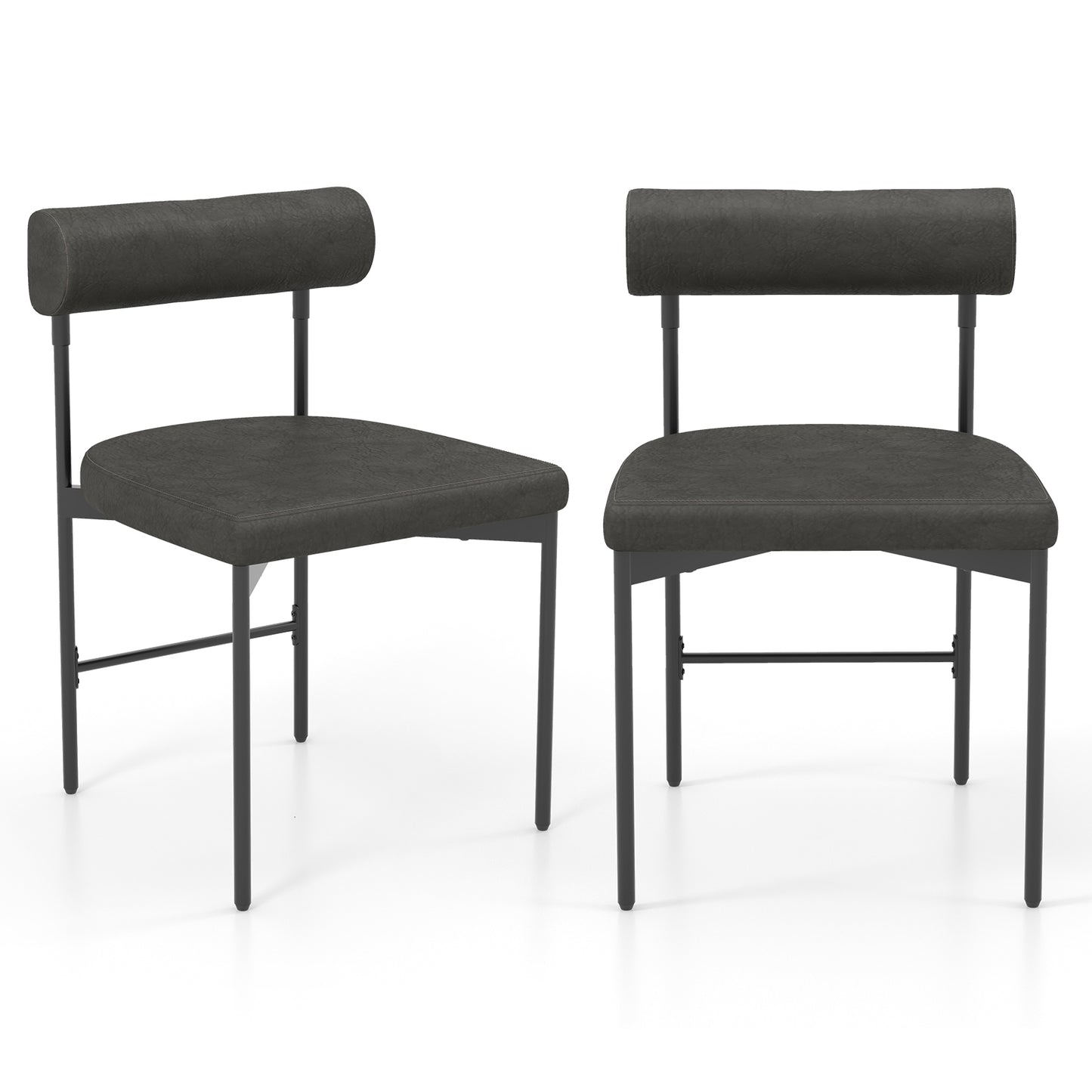 Ensemble de 2 chaises de cuisine en simili cuir, gris
