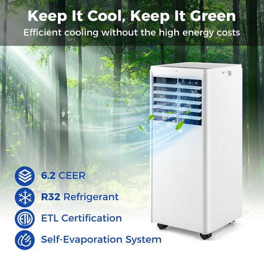 4-in-1 8000 BTU Portable Air Conditioner, White Portable Air Conditioners White at Gallery Canada