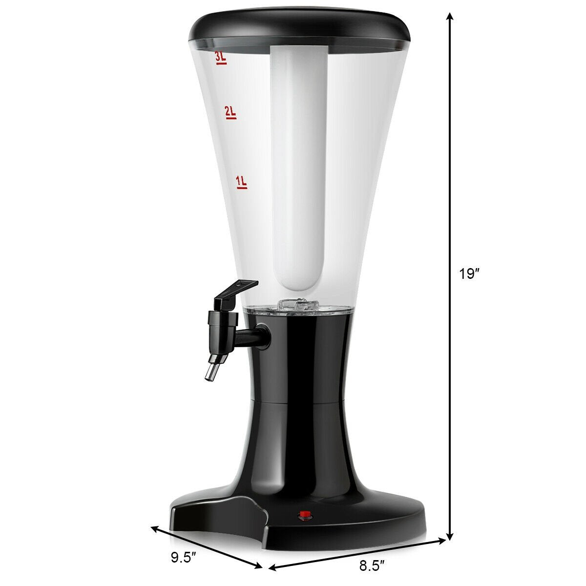 Set of 2 3L Draft Beer Tower Dispenser with LED Lights, Black at Gallery Canada
