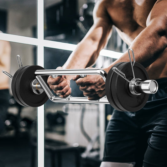 Barre Triceps Olympique, 700 LBS, Poignées Moletées, Argent
