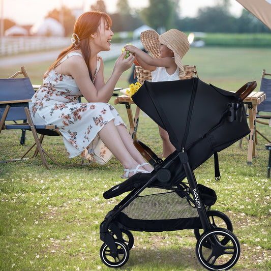 Lightweight Infant Stroller, 5-Point Harness, Adjustable Backrest, Black Baby Strollers Black at Gallery Canada