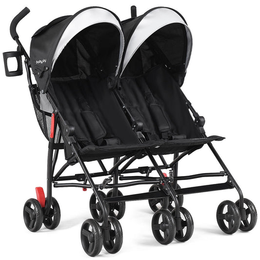 Foldable Twin Baby Double Stroller Ultralight Umbrella Kids Stroller, Black Baby Strollers Black at Gallery Canada