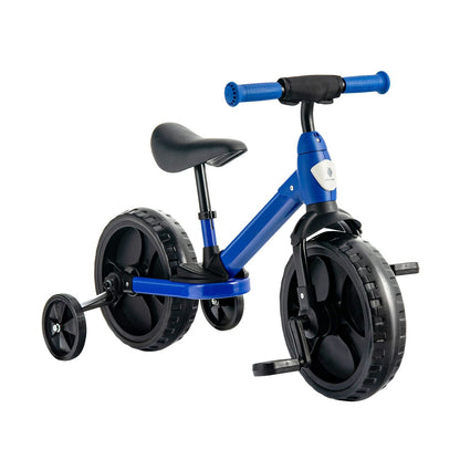 4-in-1 Kids Training Bike Toddler Tricycle with Training Wheels and  Pedals, Blue