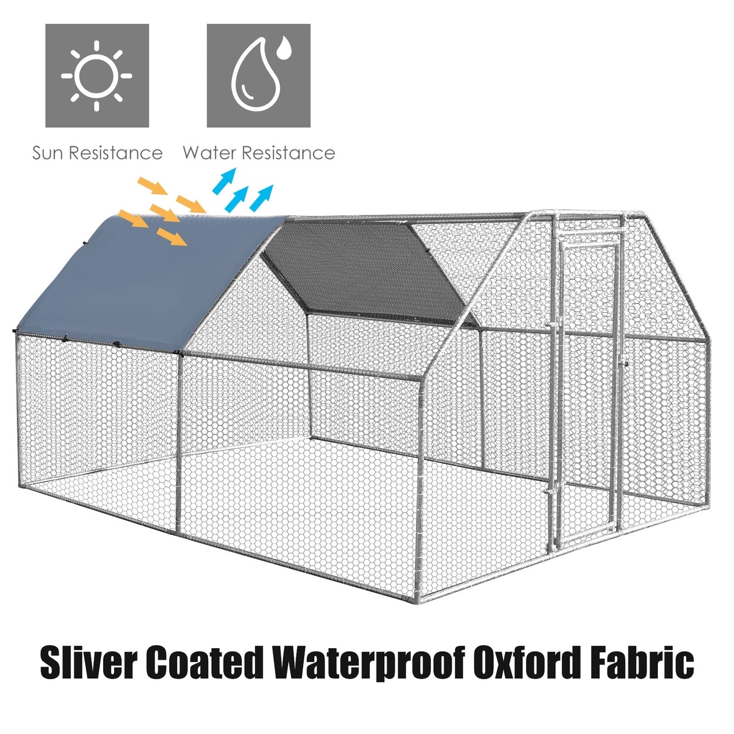 9.5 x 12.5 Feet Large Walk In Chicken Coop, Silver Chicken Coops at Gallery Canada