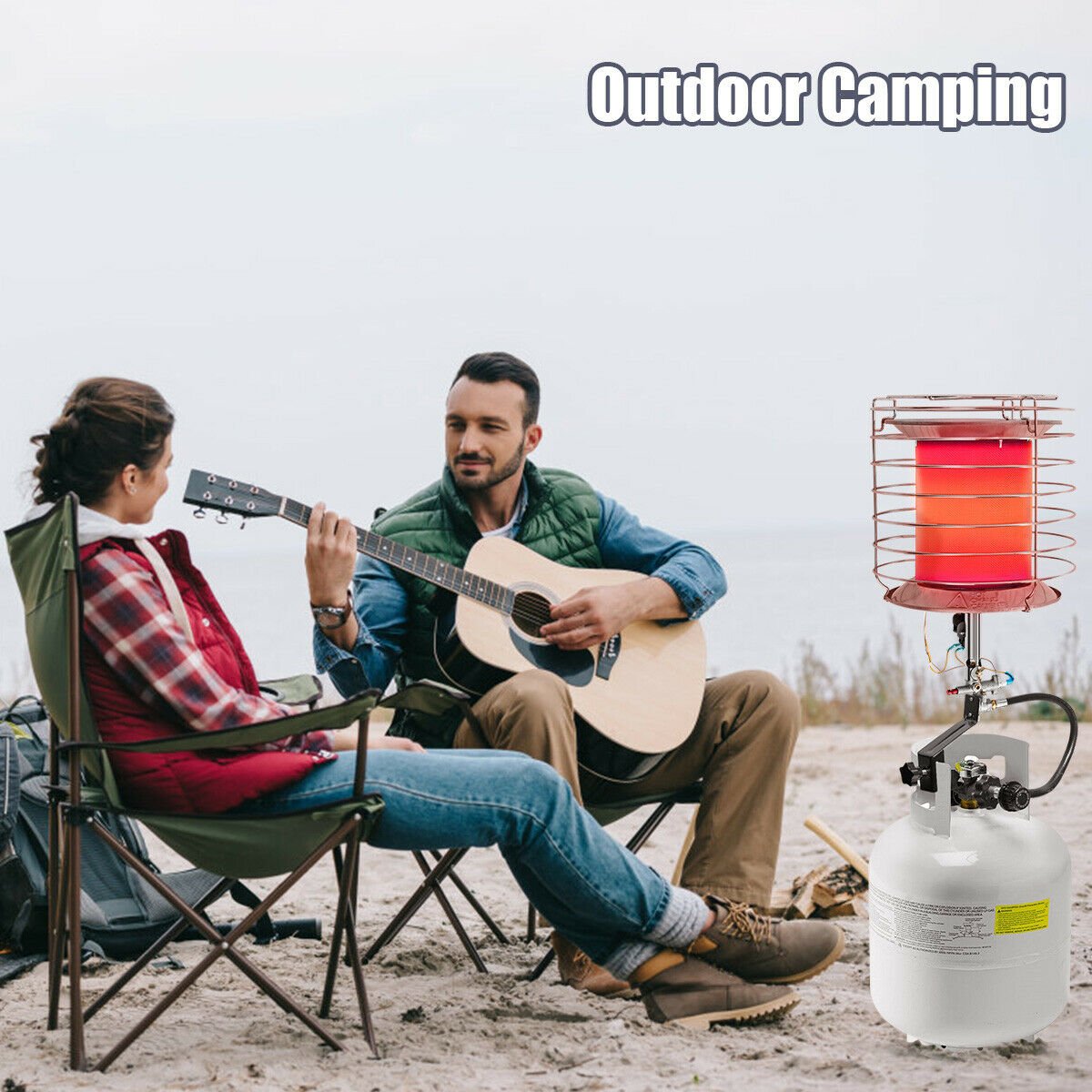 360 Degree Portable Outdoor Camping Tank Top Propane Heater, Silver at Gallery Canada