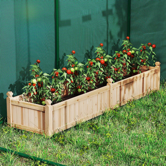 91 x 24 x 16 Inch Planter Box, Divisible With Drainage, Natural Raised Garden Beds Natural at Gallery Canada