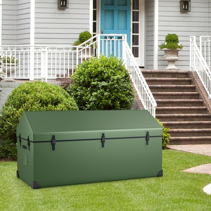 Waterproof Outdoor Storage Box with Ventilated Window  Adjustable Snap, Green