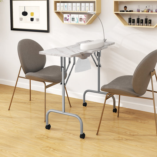 Folding Manicure Table With Electric Dust Collector, White Spa & Salon White at Gallery Canada