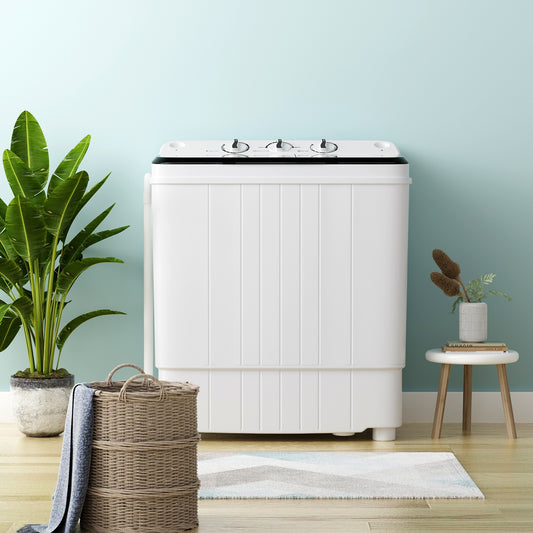 17.6 lbs Portable Washing Machine with Drain Pump, Gray Washing Machines Gray at Gallery Canada