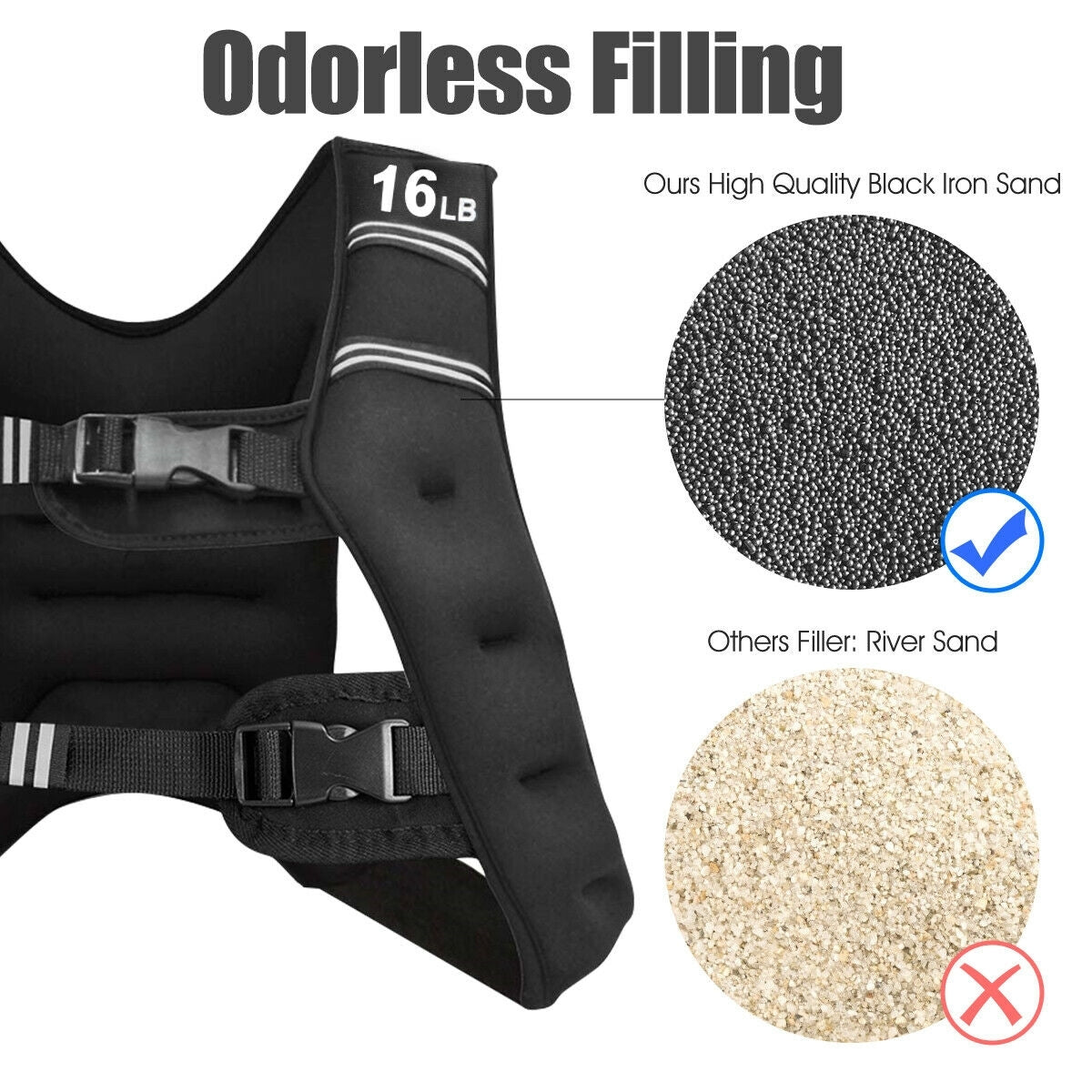 Adjustable Weighted Vest With Mesh Bag, Black Weights Accessories at Gallery Canada
