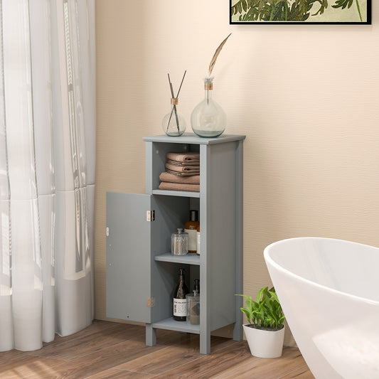 Bathroom Storage Organizer with 2-Tier Cabinet, Gray Floor Cabinets Gray at Gallery Canada