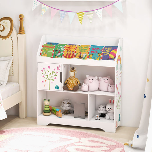 Kids Toy Storage Organizer With Book Shelf, White Kids Storage White at Gallery Canada