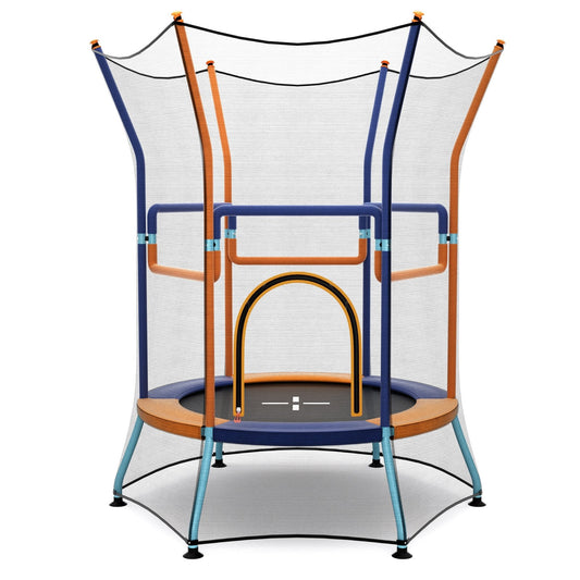 Mini Trampoline for Kids with Safety Enclosure Net and Foam Handles, Orange at Gallery Canada