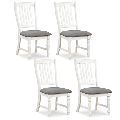 Set of 2 Dining Chairs Kitchen Side Chair with Solid Wood Legs, White