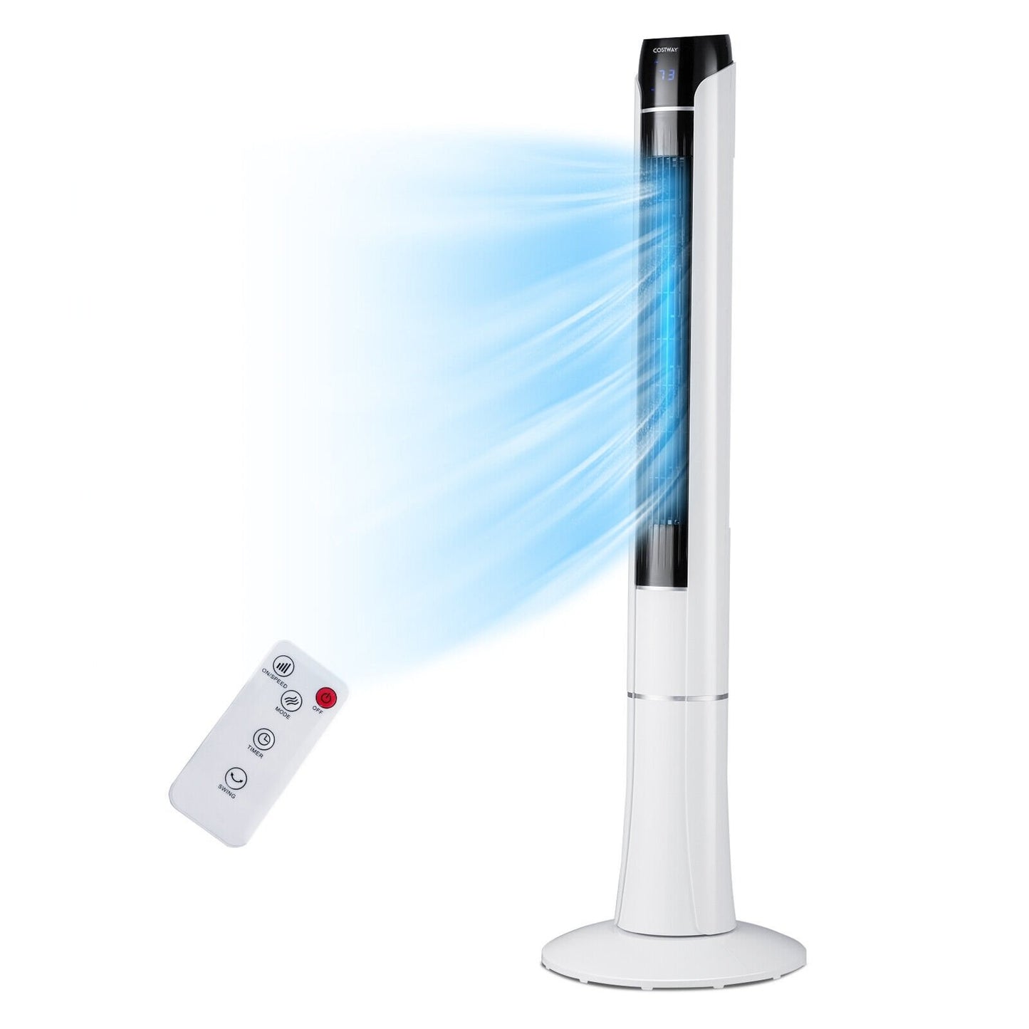 Portable 48 Inches Tower Fan with Remote Control, White