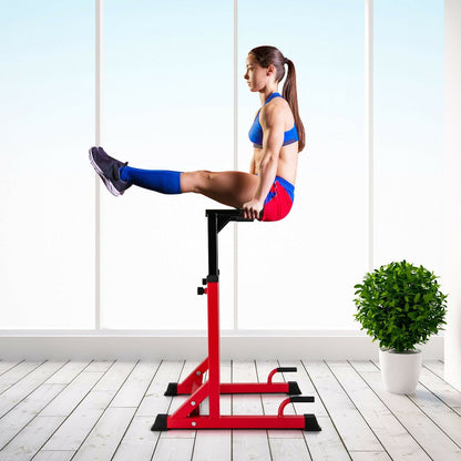Adjustable Multi-function Dip-up Station for Power Training, Red at Gallery Canada