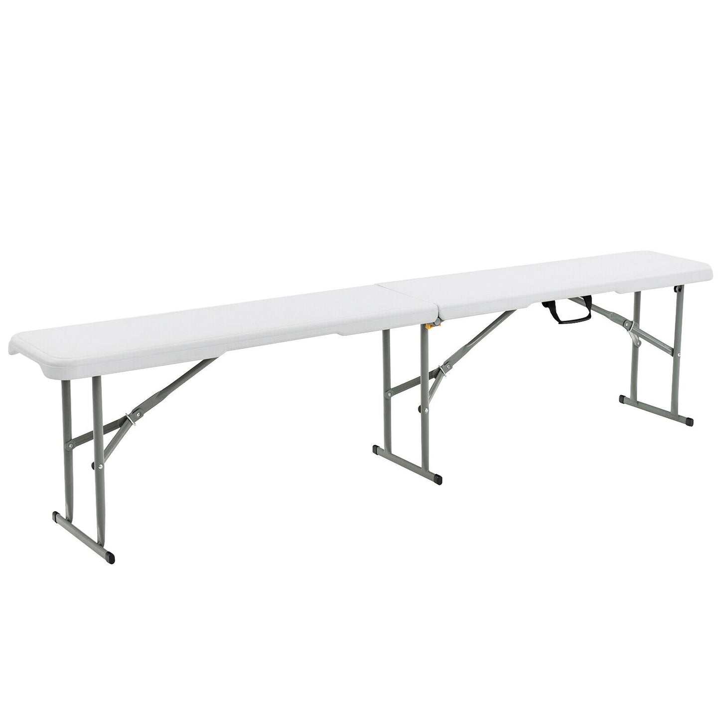 6 Feet Portable Picnic Folding Bench 550 lbs Limited with Carrying Handle, White Camping Furniture at Gallery Canada