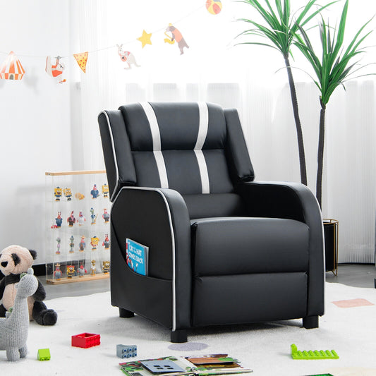 Kids Recliner Chair with Side Pockets and Footrest, White Kids Chairs & Seating White at Gallery Canada