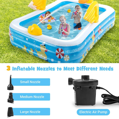 Inflatable Swimming Pool Duck Themed Kiddie Pool with Sprinkler for Age Over 3, Blue at Gallery Canada