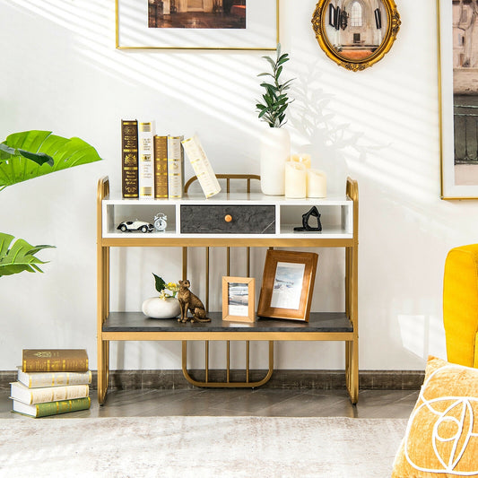 Console Table With Drawer Storage Shelf, White Console Tables White at Gallery Canada