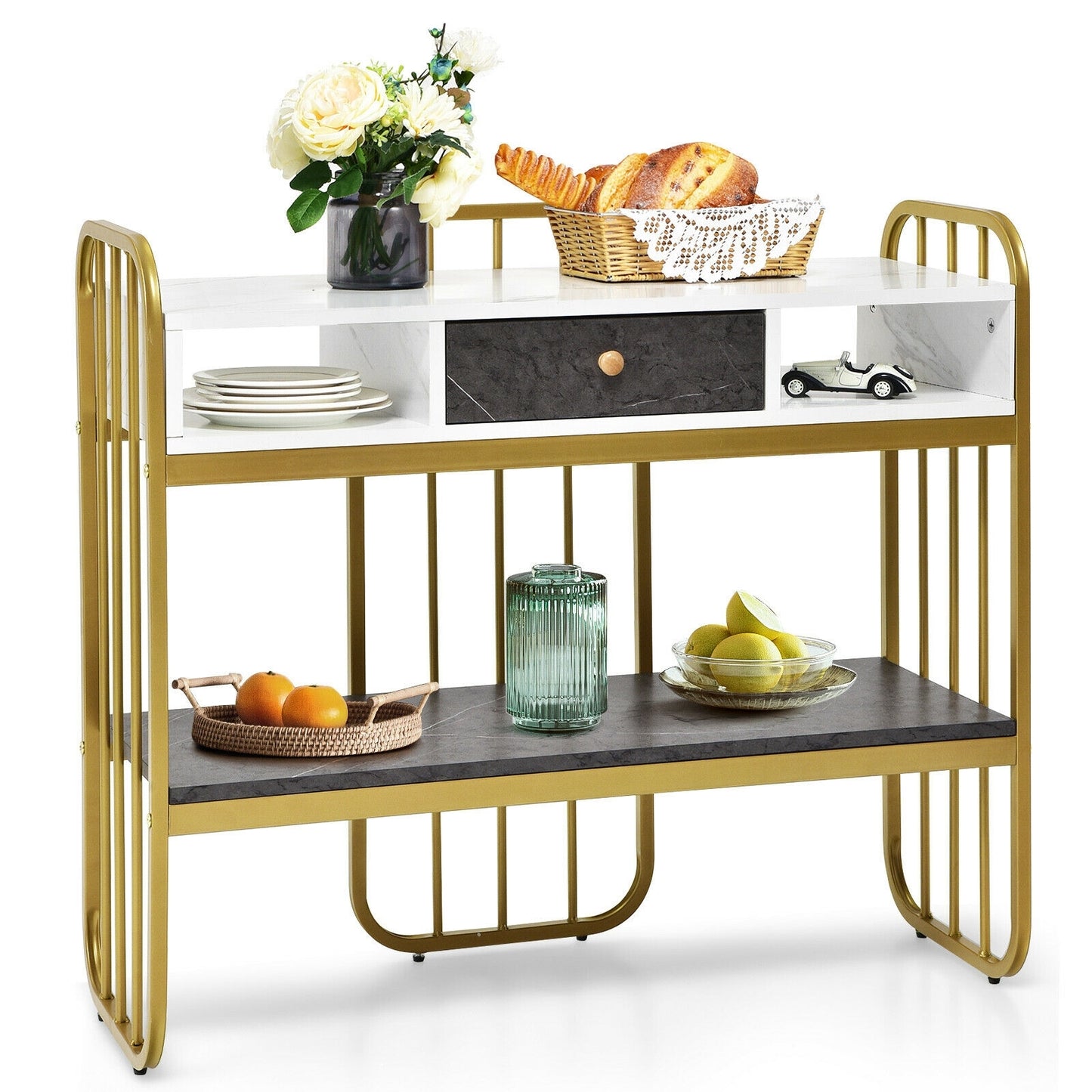 Console Table With Drawer Storage Shelf, White Console Tables at Gallery Canada