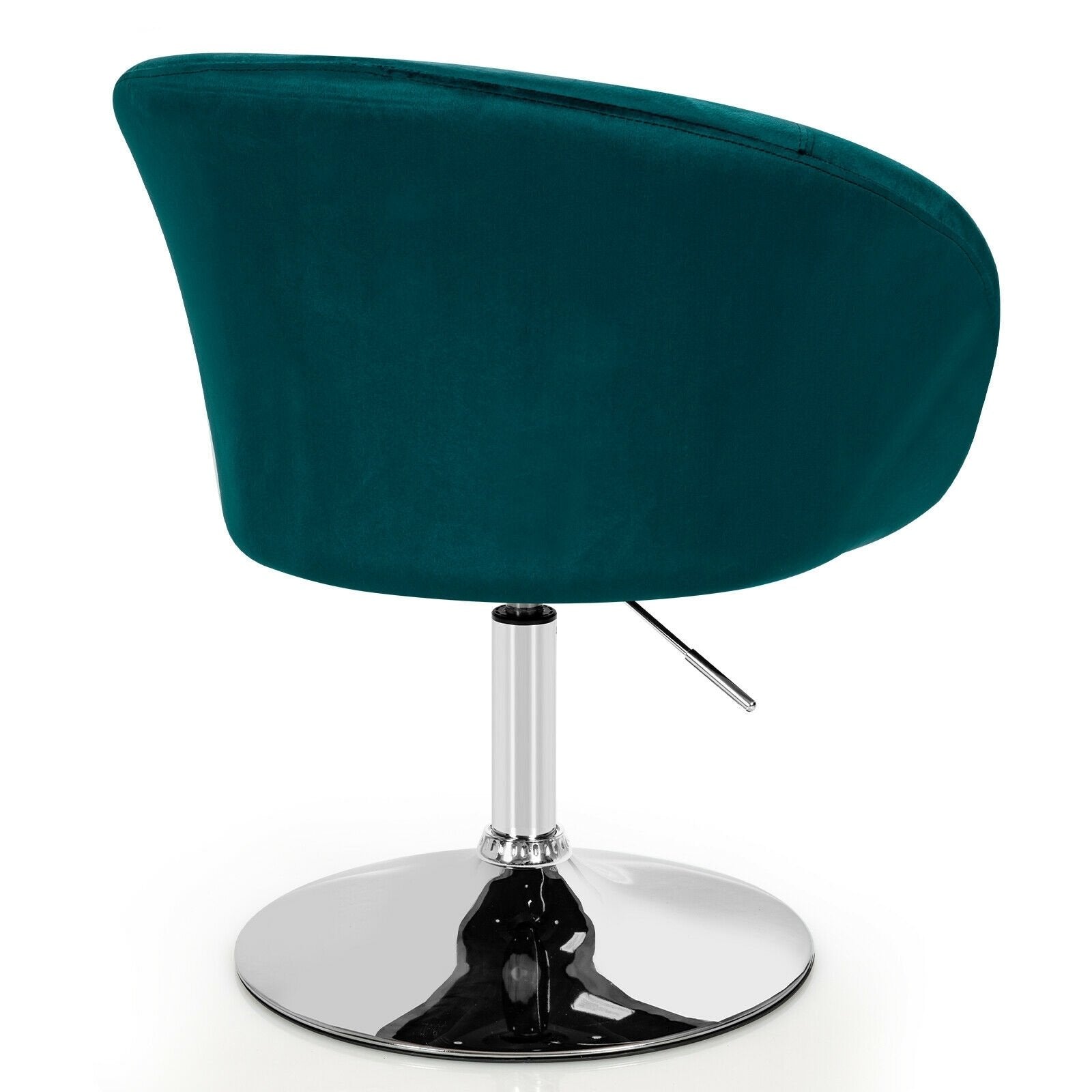 360 Degree Swivel Makeup Stool Accent Chair with Round Back and Metal Base, Green at Gallery Canada