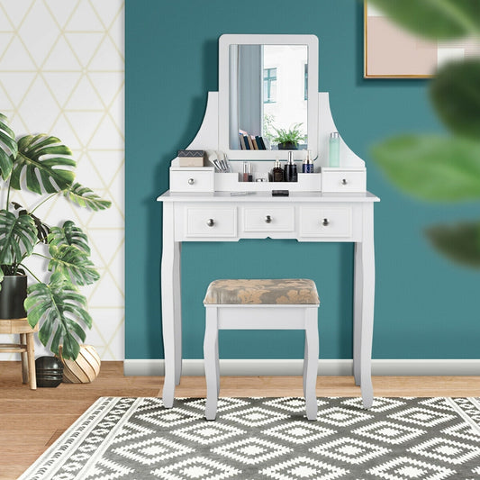 5 Drawer Removable Box Makeup Vanity Set, White Makeup Vanities White at Gallery Canada