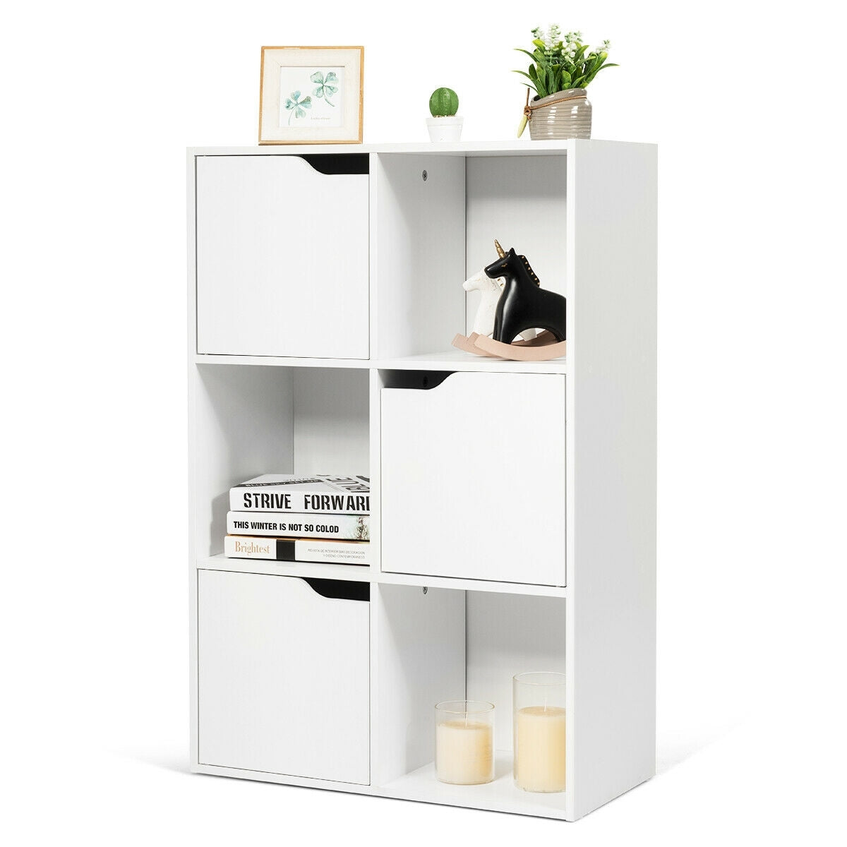 6 Cubes Wood Storage Shelves, White Bookcases at Gallery Canada
