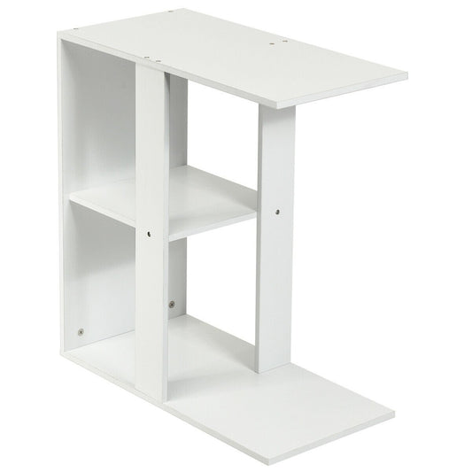 3-Tier Narrow Side Table with Storage Shelf, White at Gallery Canada