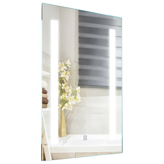 27.5-Inch LED Bathroom Makeup Wall-mounted Mirror, White
