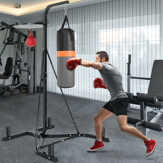 Heavy Duty Boxing Punching Stand With Heavy Bag, Gray Boxing & Martial Arts Gray at Gallery Canada