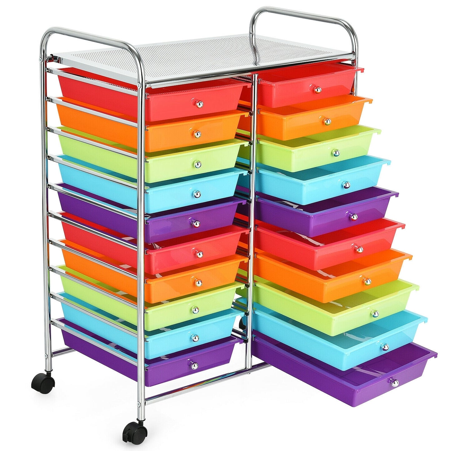 20 Drawers Storage Rolling Cart, Multicolor File Cabinets at Gallery Canada