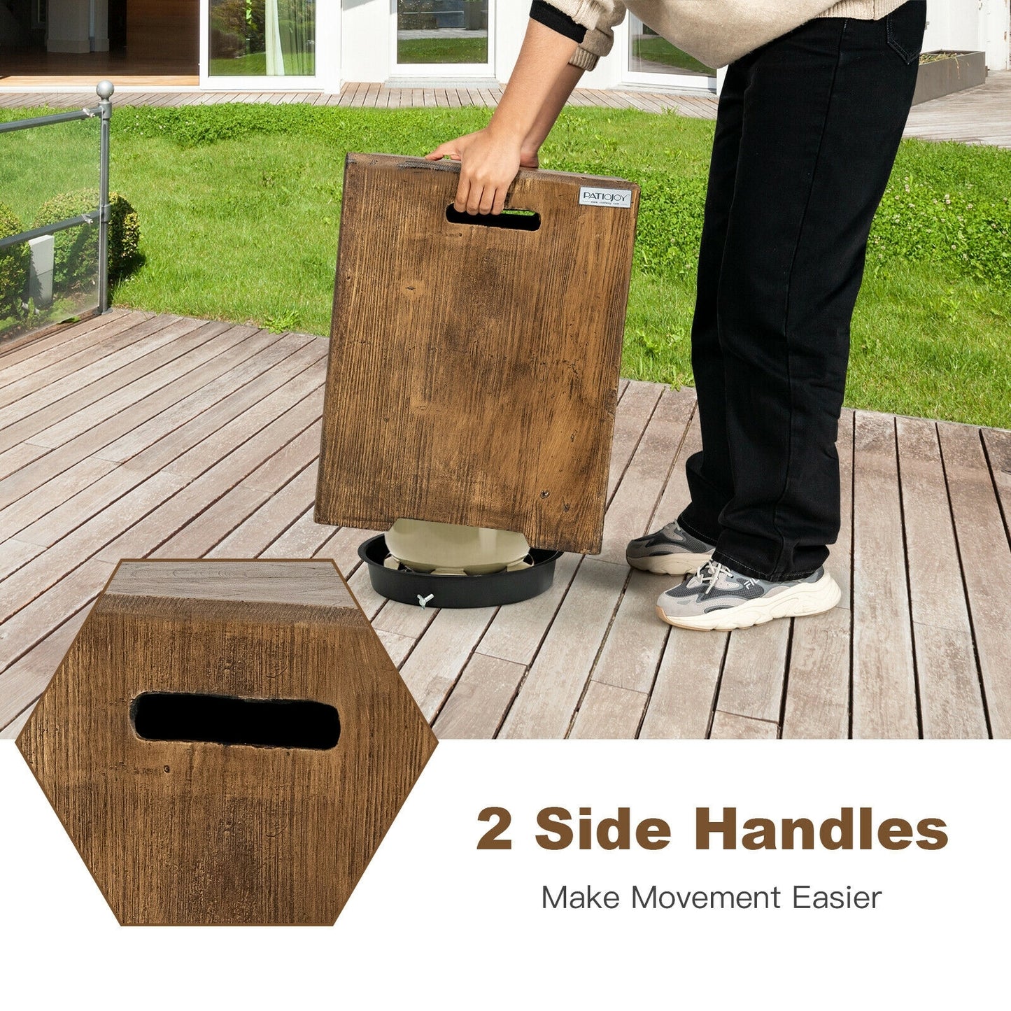 16 Inch Outdoor Propane Tank Cover, Rustic Brown Patio Tables at Gallery Canada