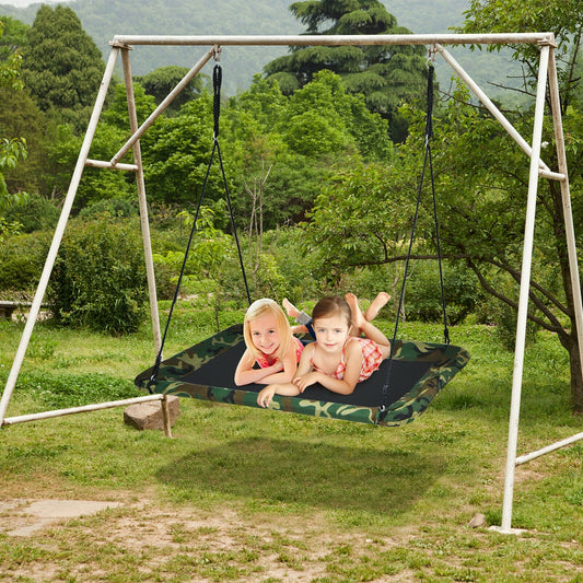 60 Inches Platform Tree Swing, 2 Hanging Straps, Camouflage