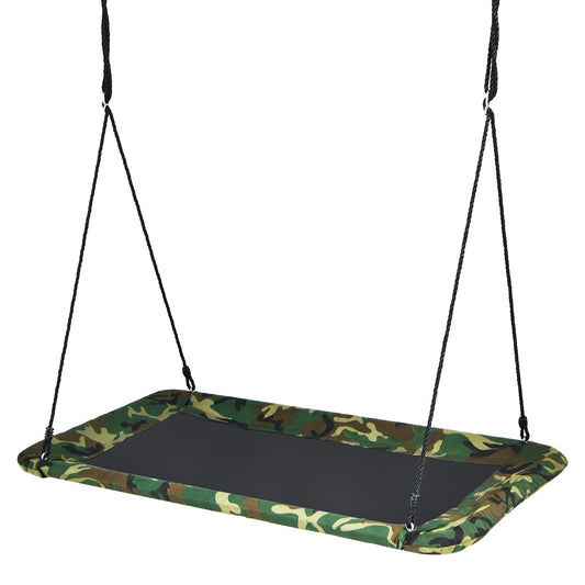 60 Inches Platform Tree Swing Outdoor with  2 Hanging Straps, Camouflage