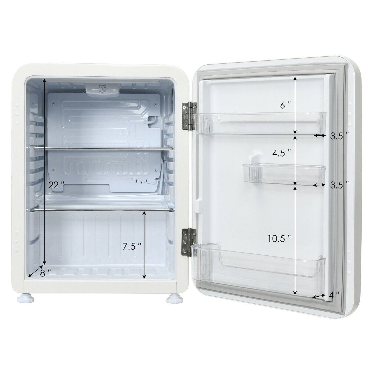 2.4 Cu.Ft. Compact Refrigerator Auto Defrost Mini Fridge Reversible Door, Beige at Gallery Canada