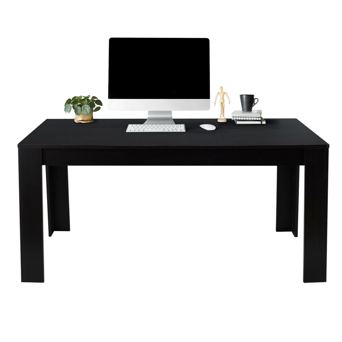63 Inch Rectangular Modern Dining Table For 6 People, Black Dining Tables at Gallery Canada